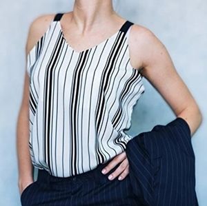 Striped Spaghetti Strap Top - Size S